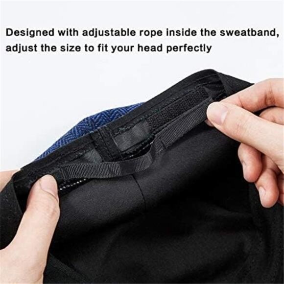 LADYBRO 2Pack Adjustable Newsboy Hats for Men Flat Cap Mens Irish Cabbie Tweed - Picture 12 of 14